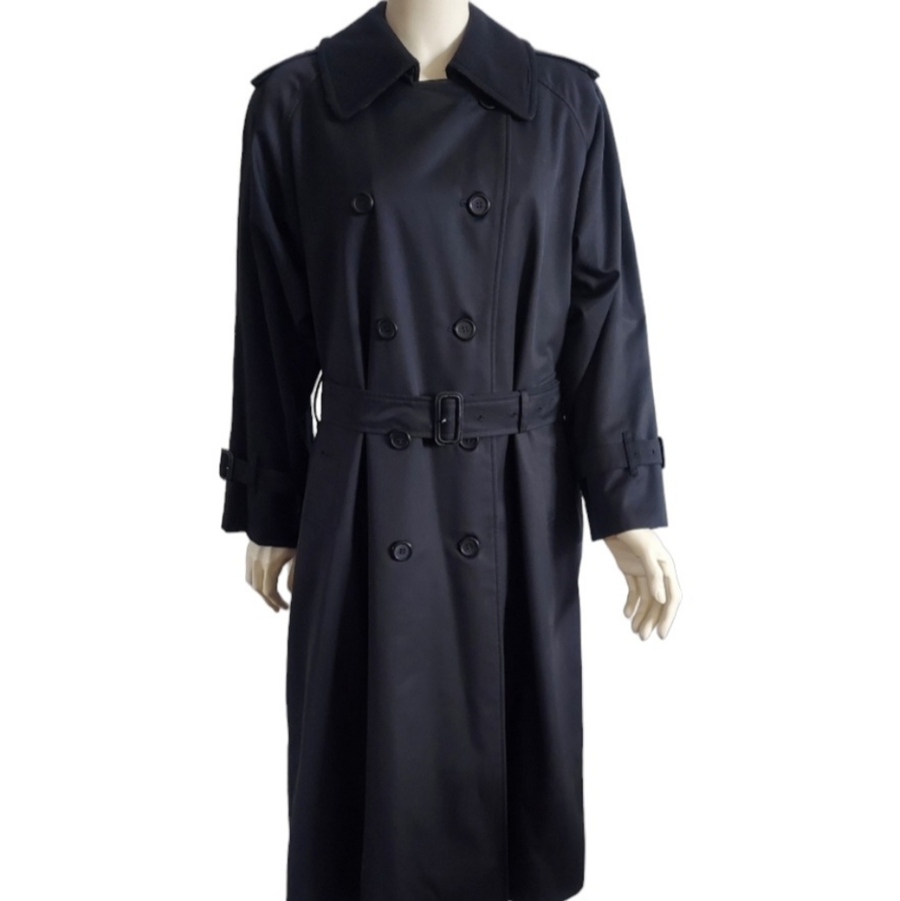 Vintage Authentic Burberry Trench Coat with Removable Wool Collar